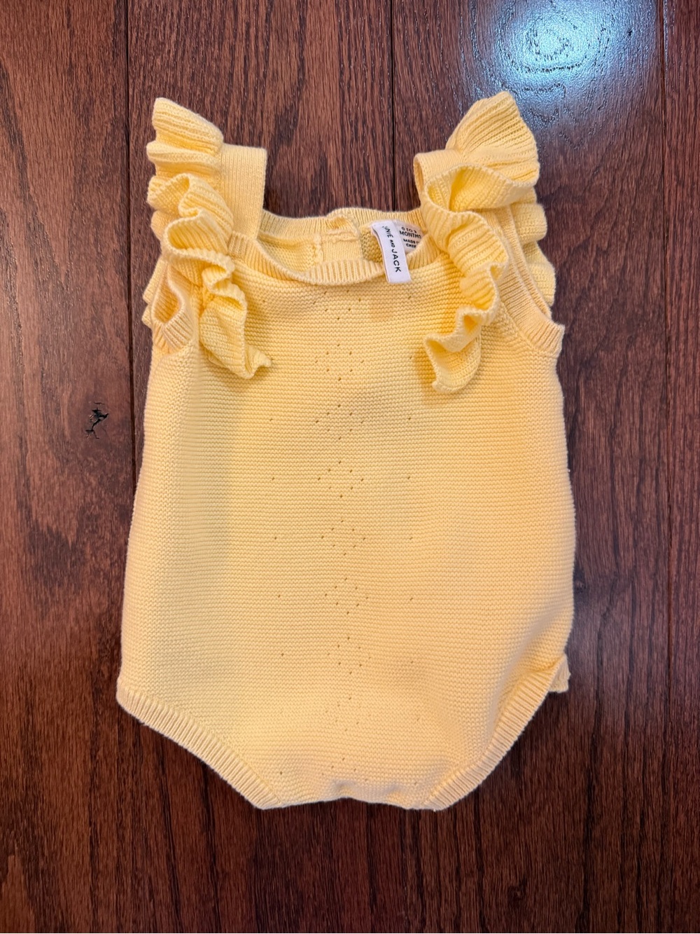Janie and Jack Yellow Ruffle Knit Romper